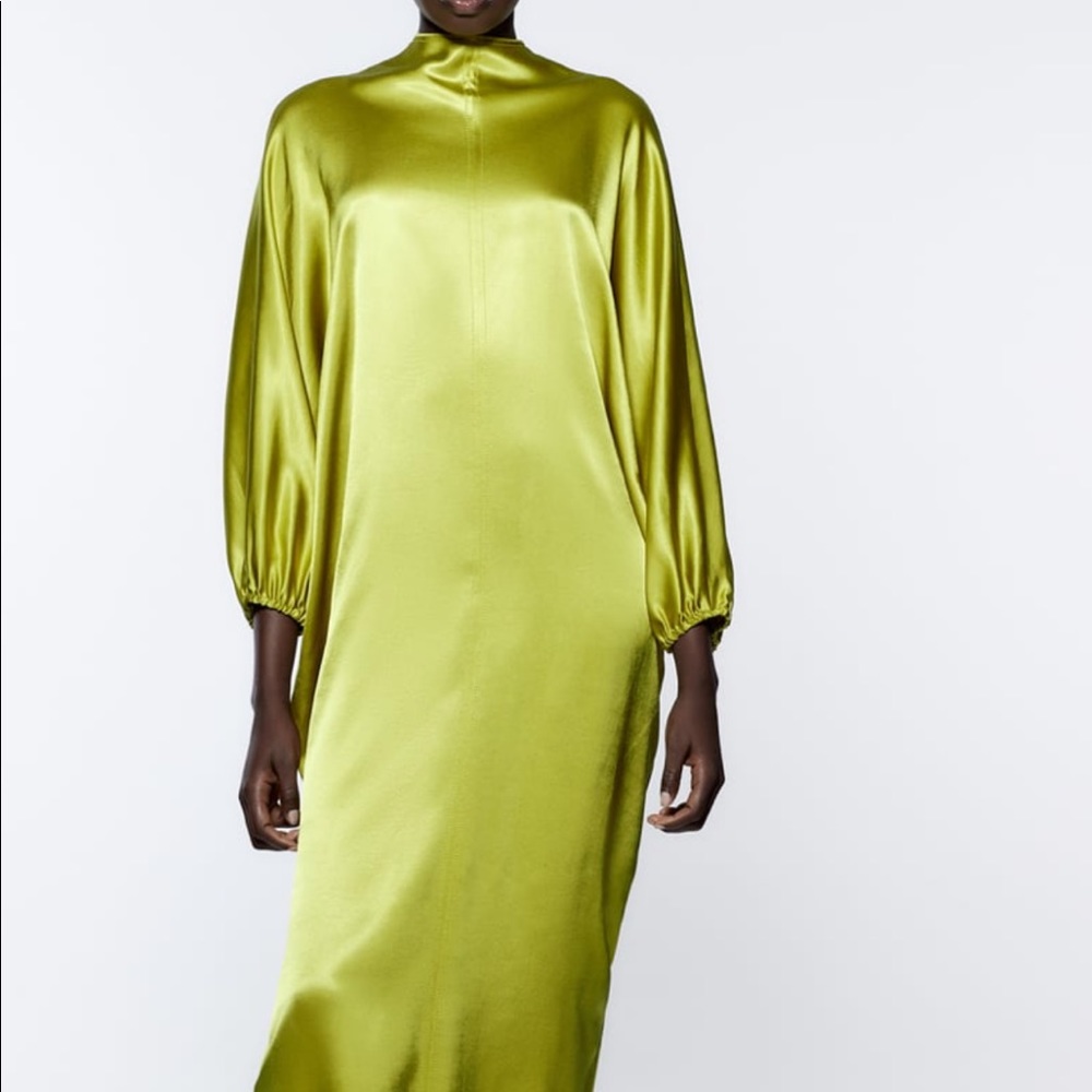 Satin Effect Voluminous Limited Edition Dress